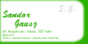 sandor gausz business card